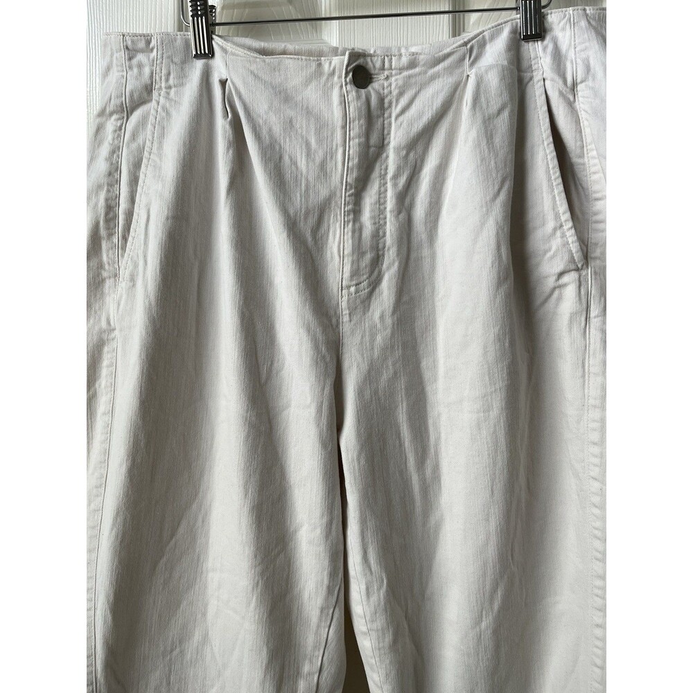 Eileen Fisher White Denim Straight Leg High Rise Ankle Organic Cotton Sz 16 - Picture 3 of 9